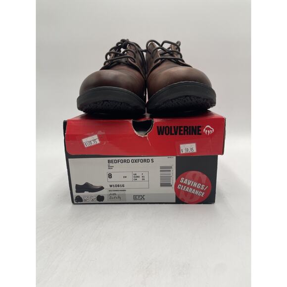 WOLVERINE BEDFORD OXFORDS Men's NEW Work Shoe Brown US Size 8 EW NIB - Picture 11 of 11